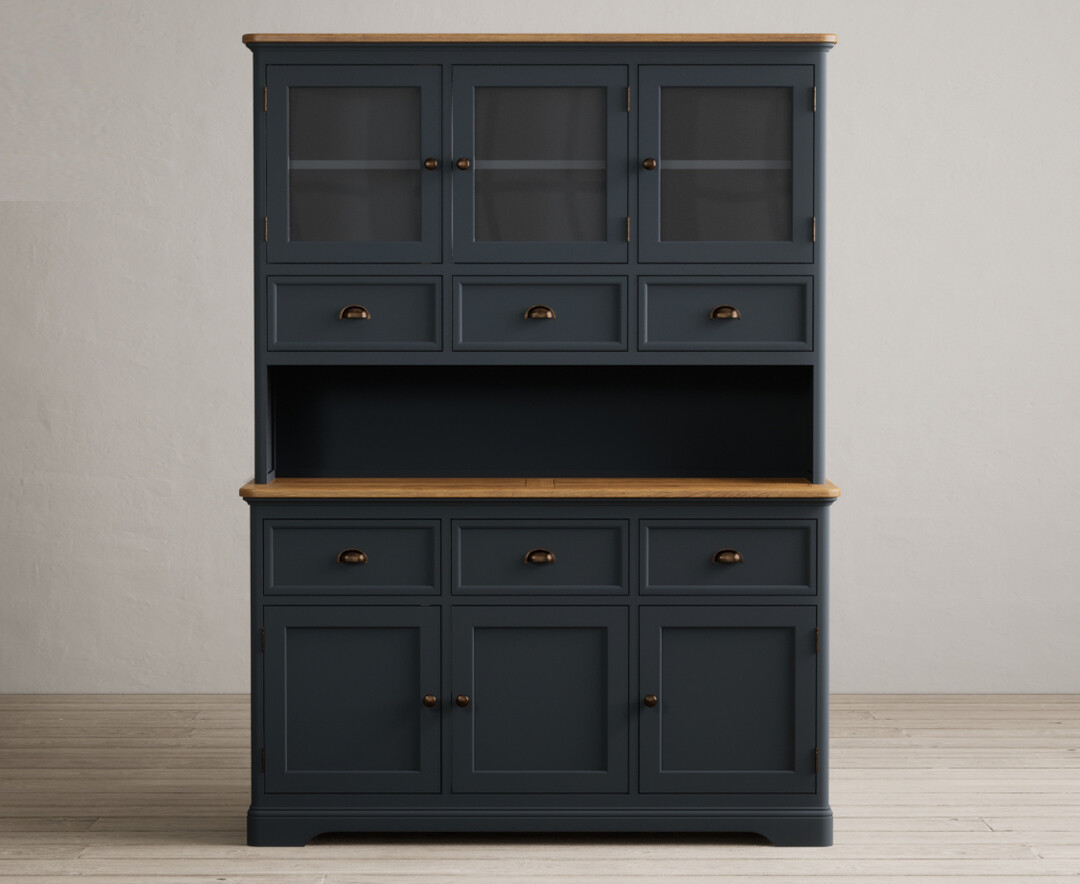 Product photograph of Bridstow Oak And Blue Painted Large Dresser from Oak Furniture Superstore