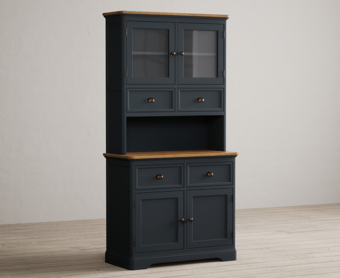 Product photograph of Bridstow Oak And Blue Painted Small Sideboard from Oak Furniture Superstore