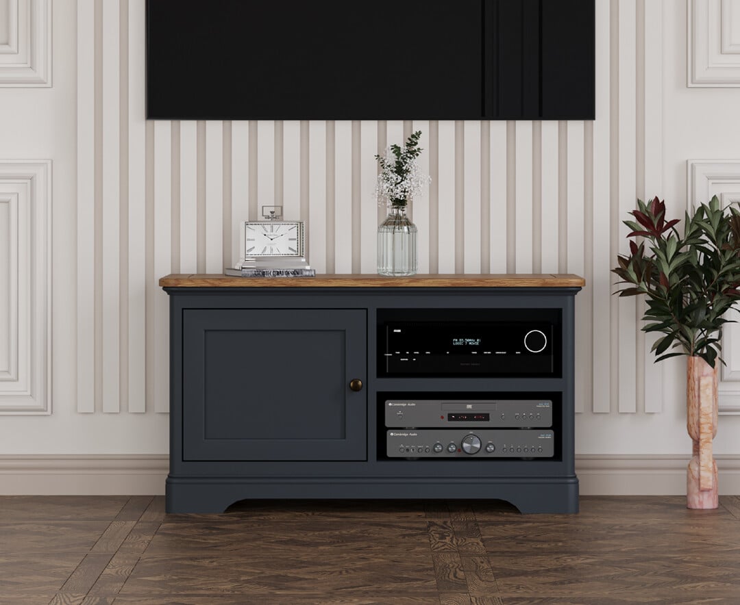 Bridstow Oak and Blue Painted Small TV Cabinet