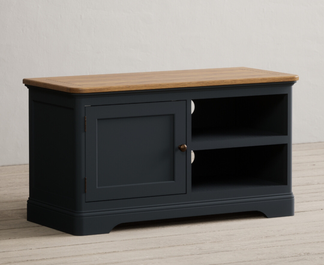 Photo 1 of Bridstow oak and blue painted small tv cabinet