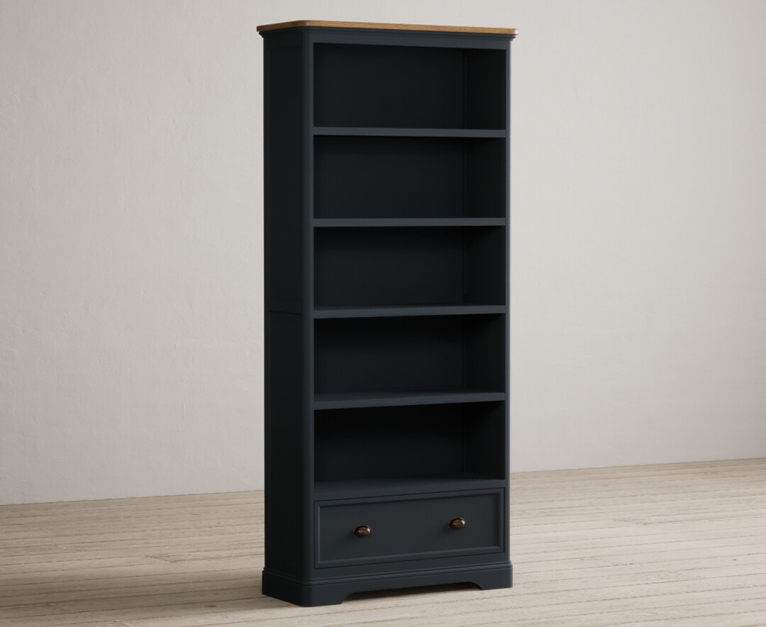 Photo 1 of Bridstow oak and blue painted tall bookcase
