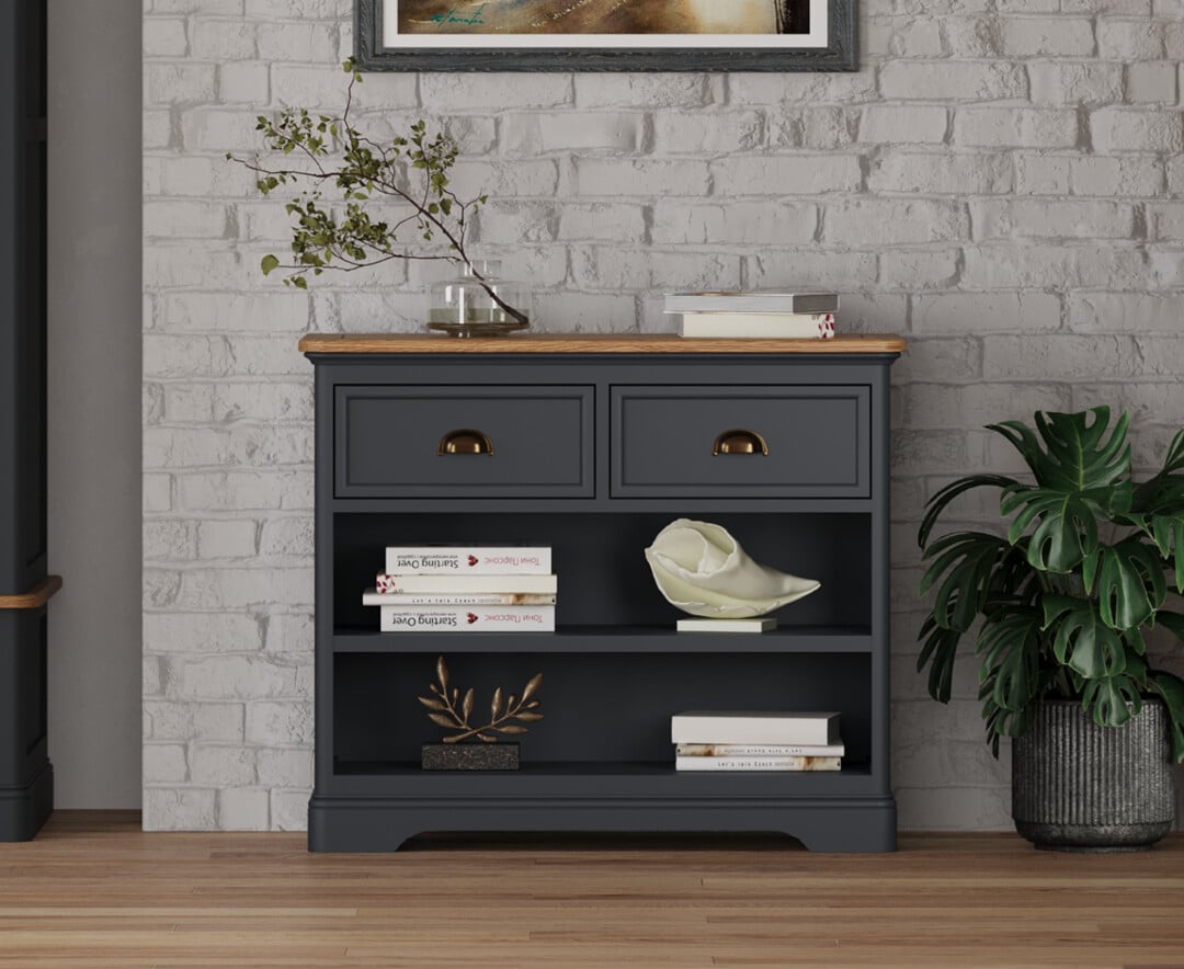 Bridstow Oak and Blue Painted Storage Console Table