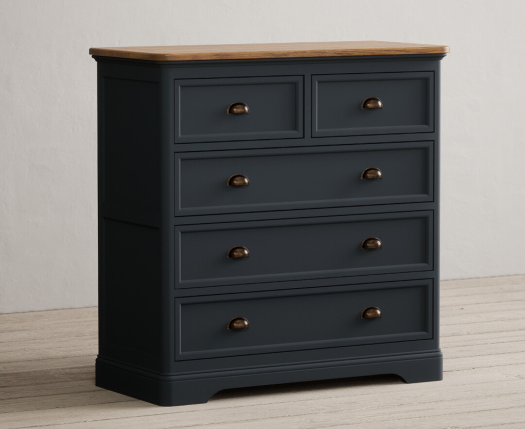 Photo 1 of Bridstow oak and blue painted 2 over 3 chest of drawers