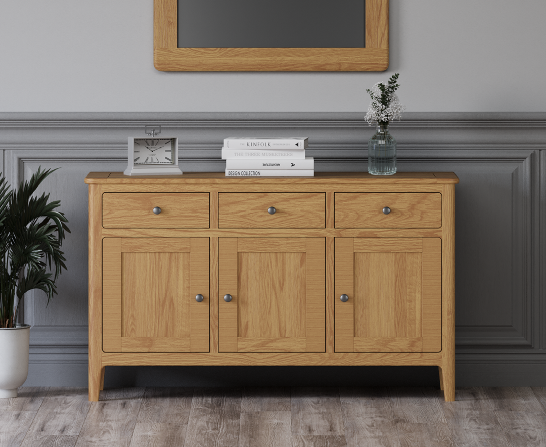 Product photograph of Loxton Solid Oak Large Sideboard from Oak Furniture Superstore