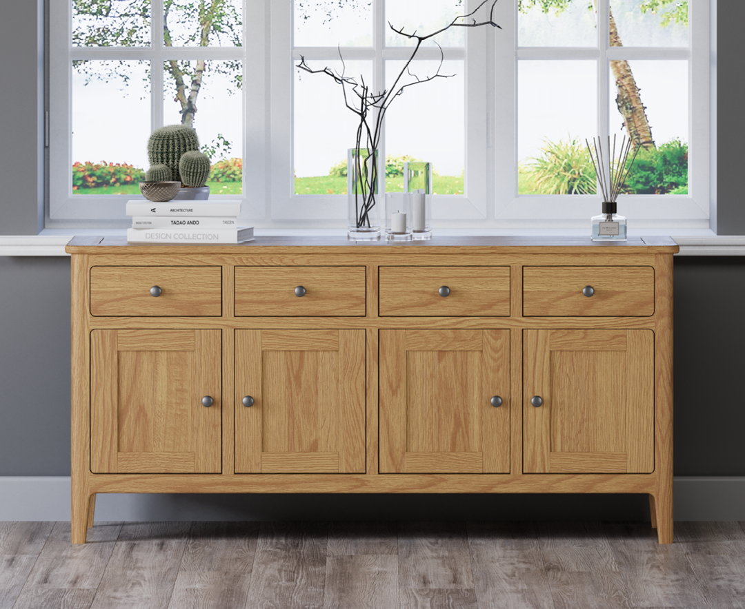 Product photograph of Loxton Solid Oak Extra Large Sideboard from Oak Furniture Superstore
