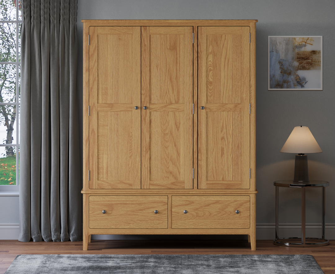 Loxton Solid Oak Triple Wardrobe