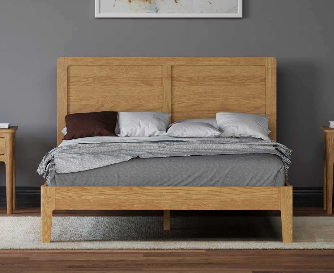 Product photograph of Loxton Solid Oak Kingsize Bed from Oak Furniture Superstore