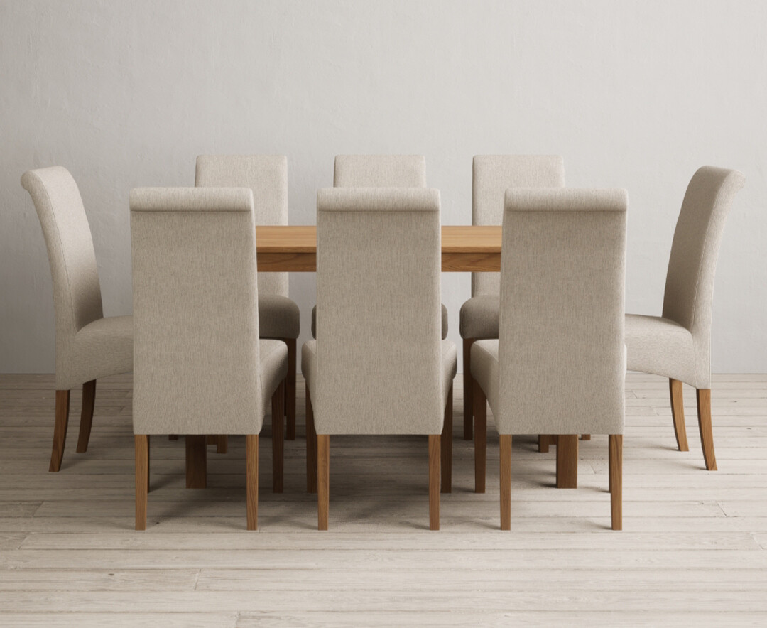 York 120cm Solid Oak Dining Table With 6 Natural Chairs