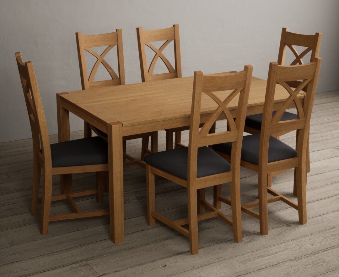 Product photograph of York 120cm Solid Oak Dining Table With 4 Oak Natural Chairs from Oak Furniture Superstore