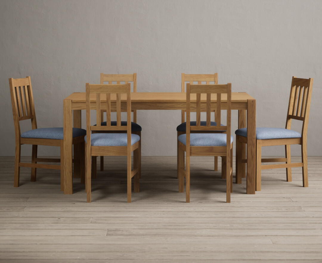 Photo 1 of York 150cm solid oak dining table with 8 brown york chairs