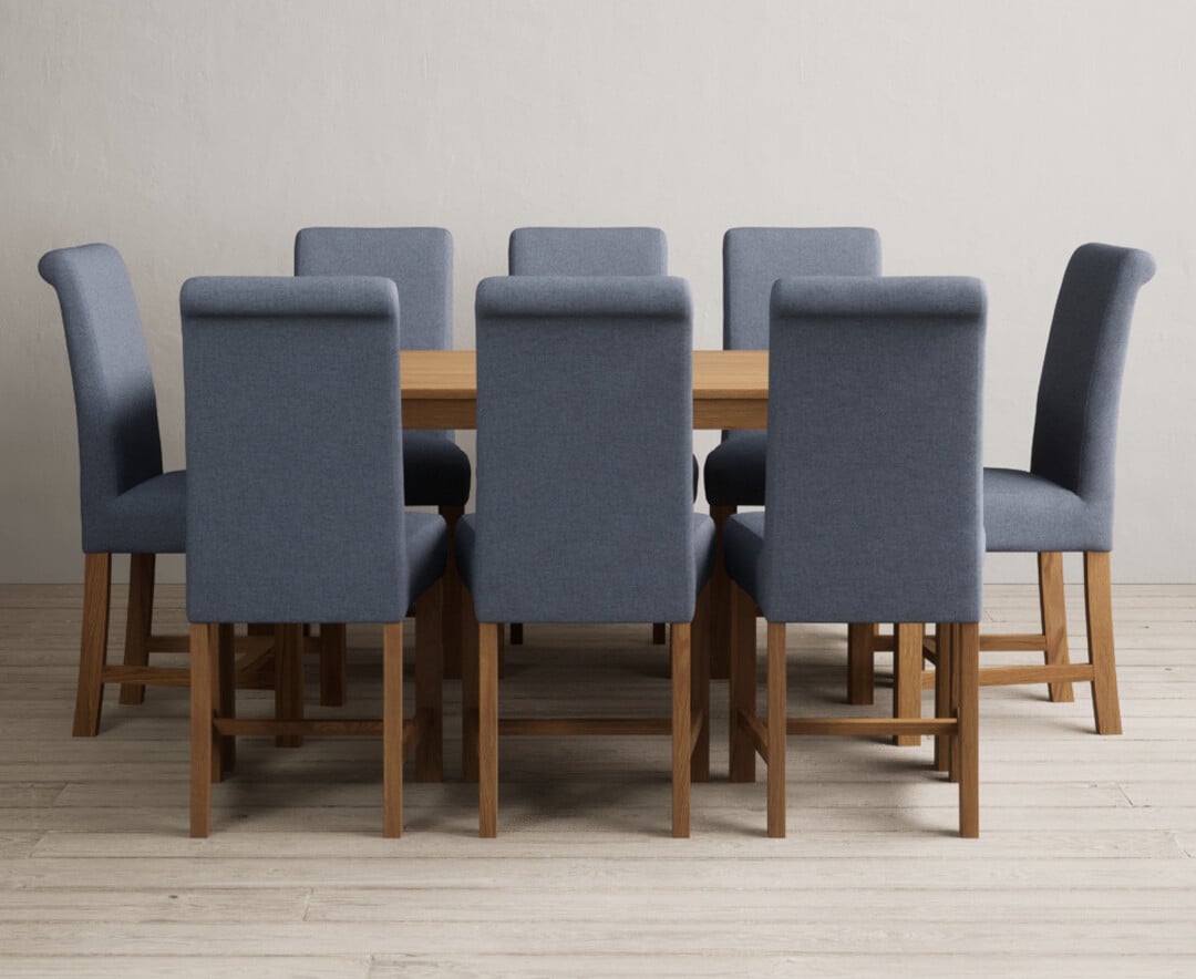 York 150cm Solid Oak Dining Table With 6 Charcoal Grey Chairs