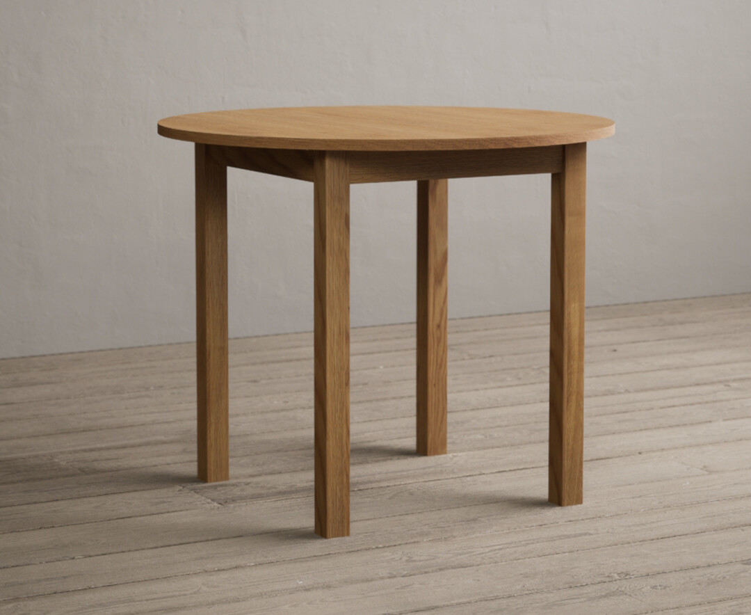 Product photograph of Extending York 90cm Solid Oak Dining Table from Oak Furniture Superstore