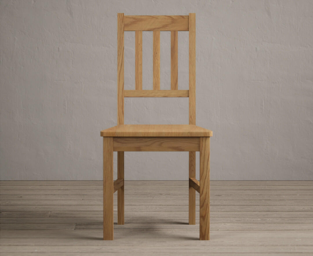 Product photograph of York Solid Oak Dining Chairs With Oak Seat Pad from Oak Furniture Superstore