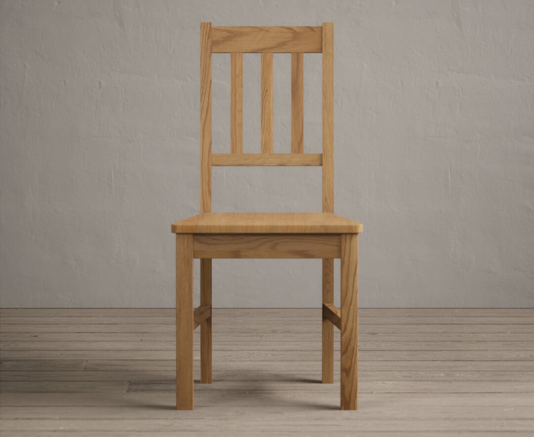 York Solid Oak Dining Chairs With Oak Seat Pad