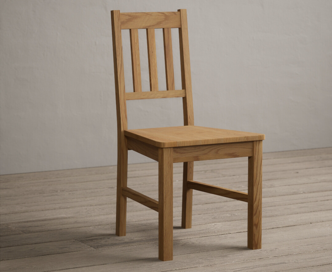 Photo 1 of York solid oak dining chairs with oak seat pad
