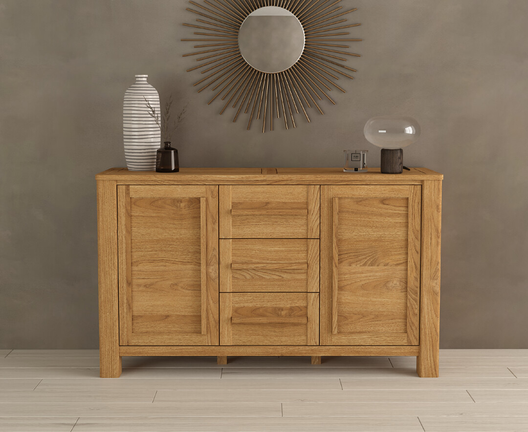 Product photograph of Eclipse Solid Oak Large Sideboard from Oak Furniture Superstore