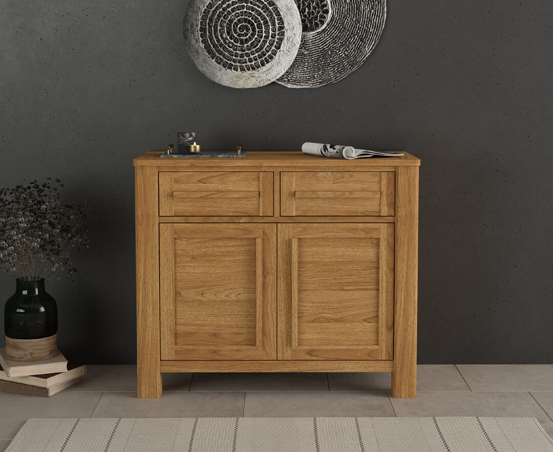Product photograph of Eclipse Solid Oak Small Sideboard from Oak Furniture Superstore