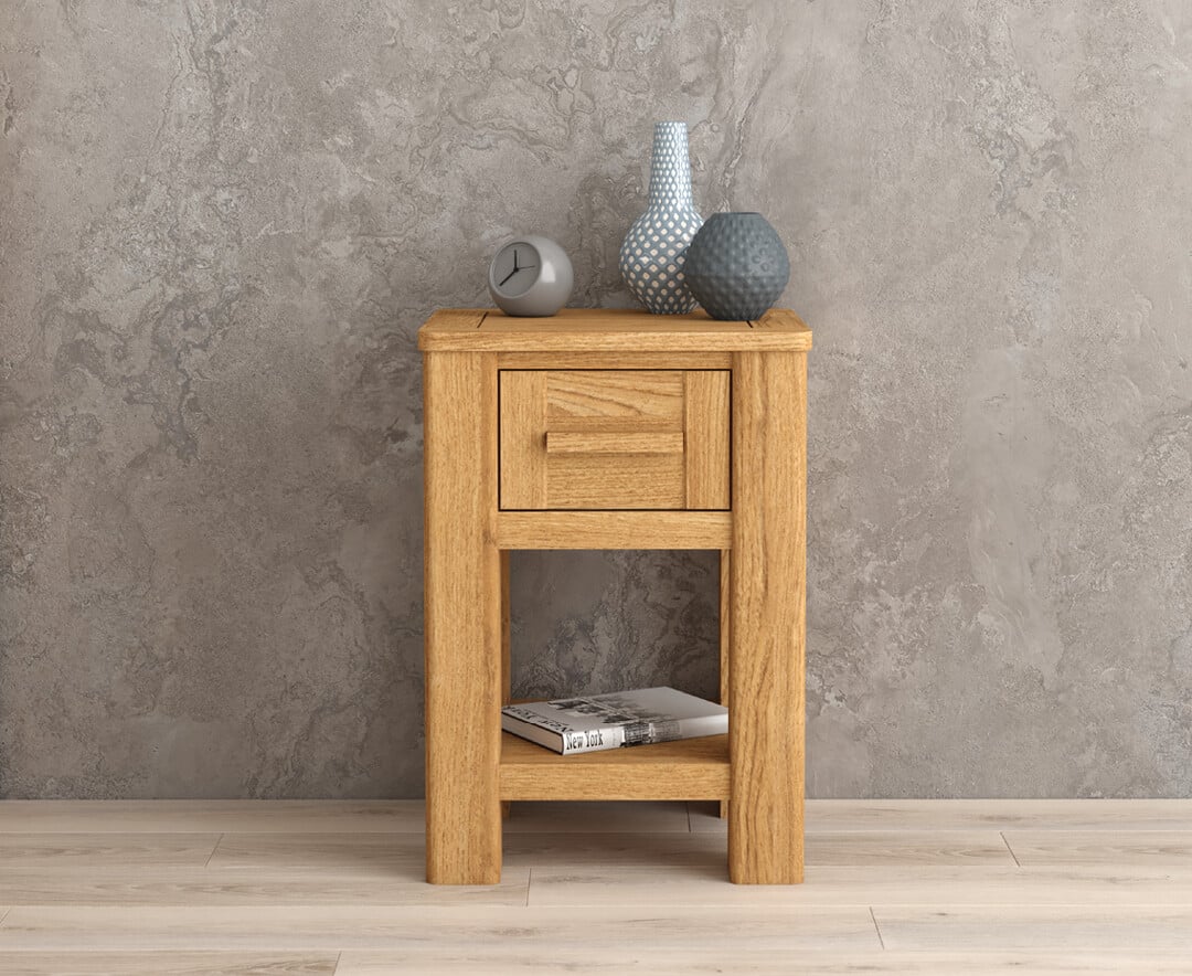 Eclipse Solid Oak Bedside Table