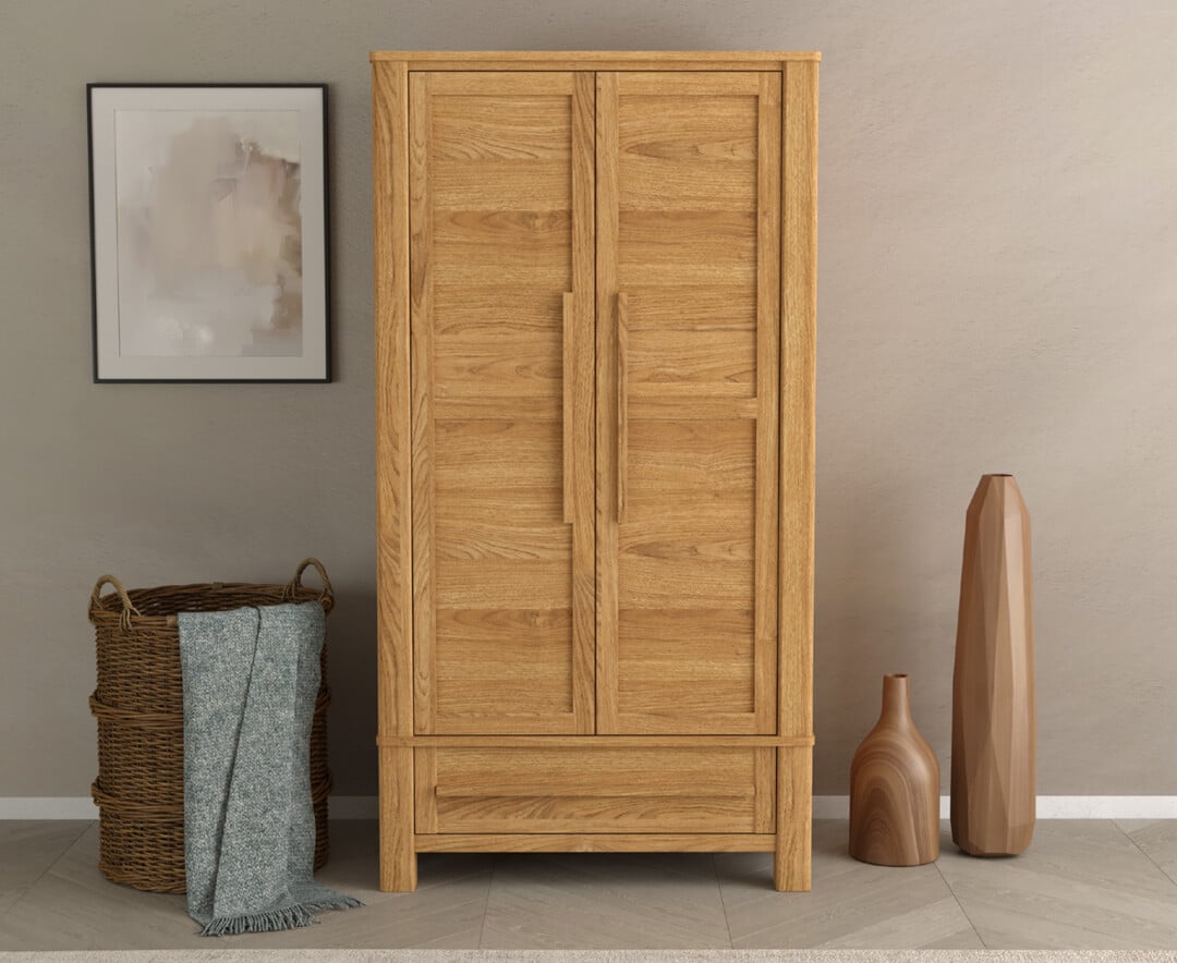 Eclipse Solid Oak Double Wardrobe