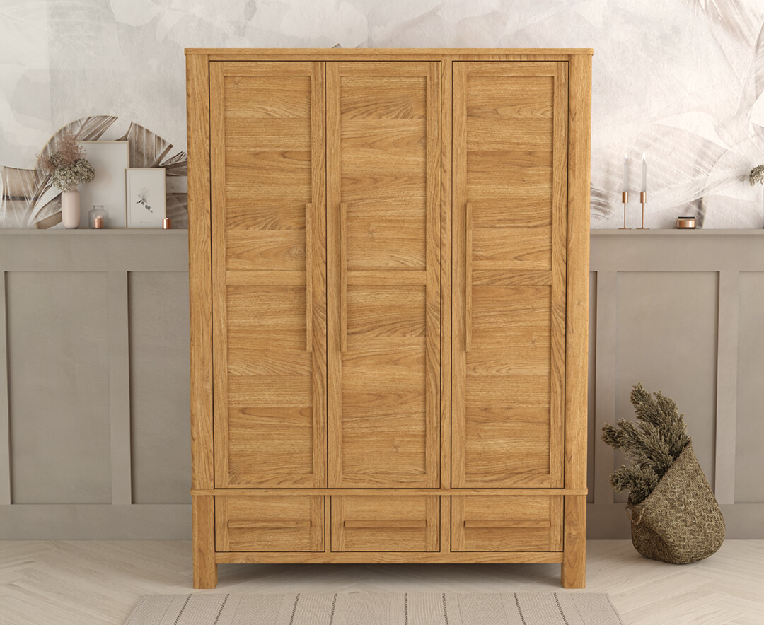 Eclipse Solid Oak Triple Wardrobe