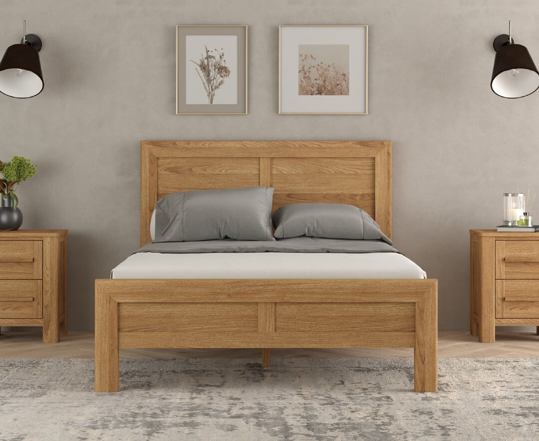 Eclipse Solid Oak Double Bed