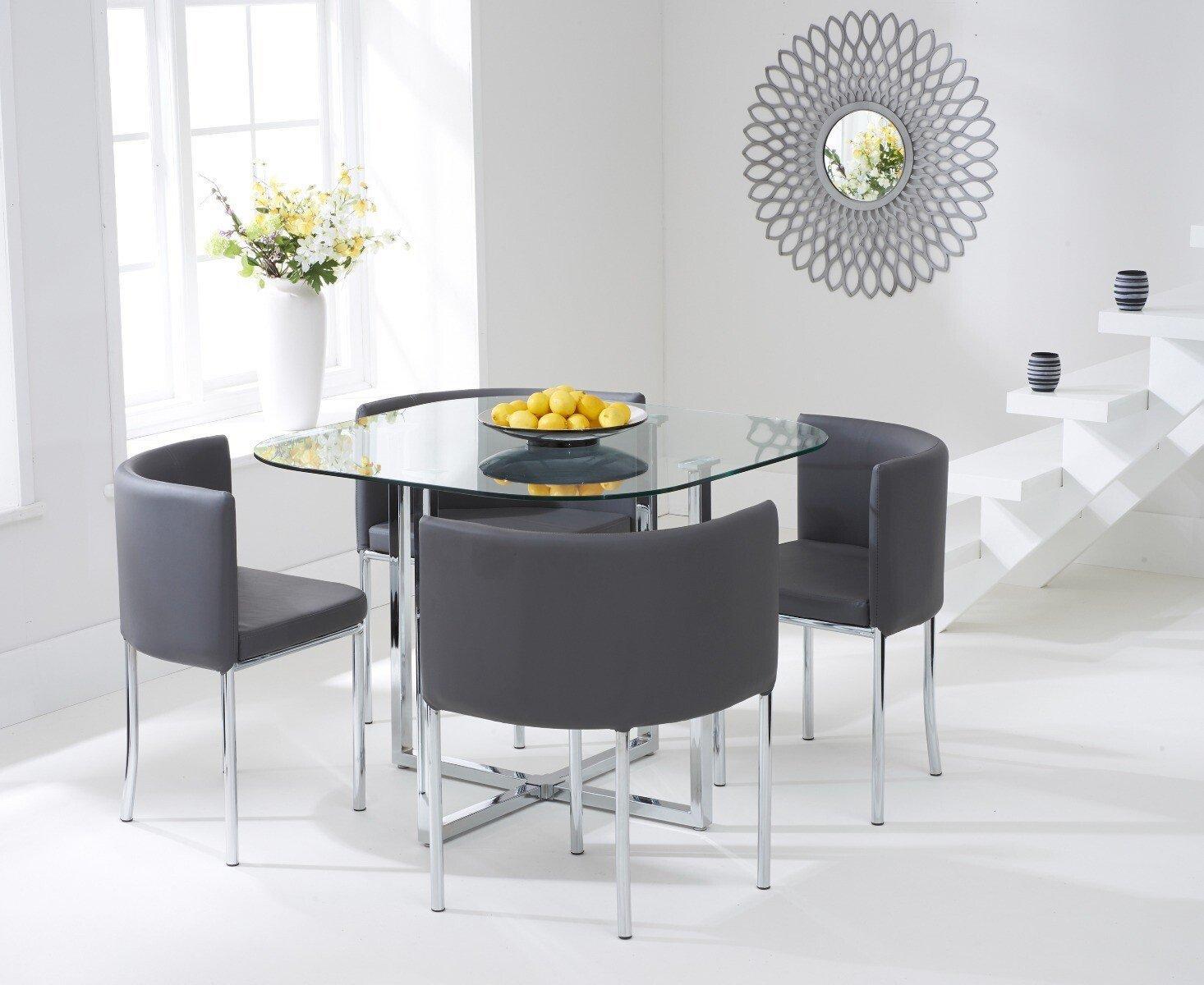 Algarve glass stowaway dining table discount