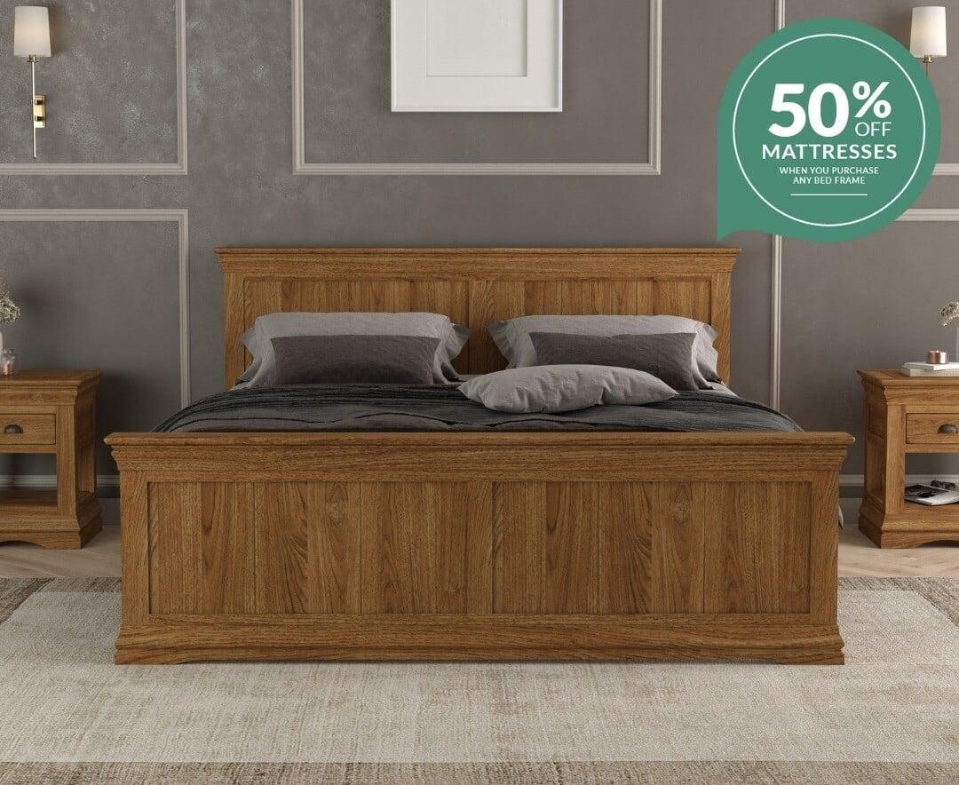Oak furniture land super king bed discount