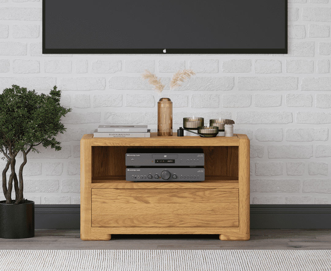 Solid oak corner tv cabinet sale