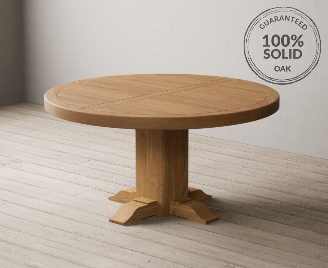 Round oak dining table 150cm discount