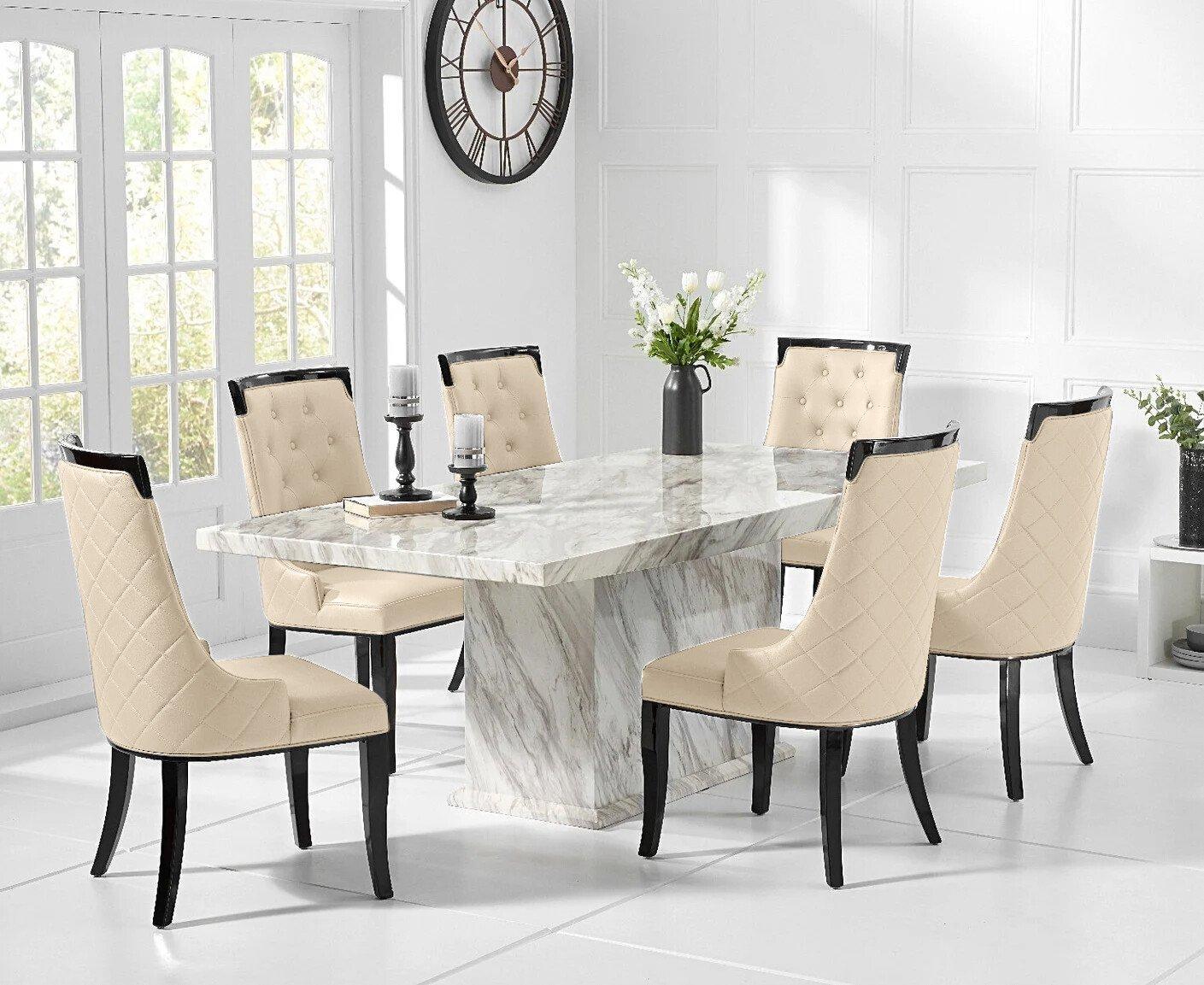 Marble dining table 180cm discount