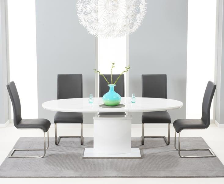 White gloss oval dining table discount