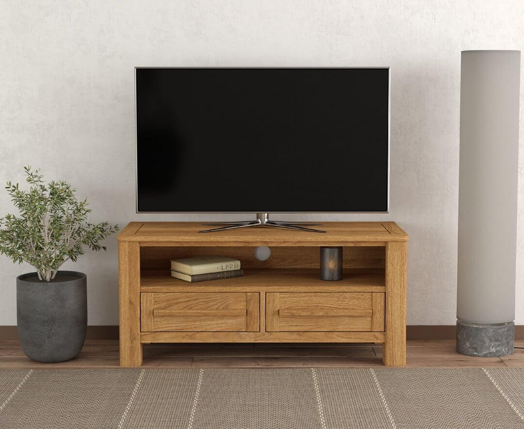 Small solid wood tv stand discount