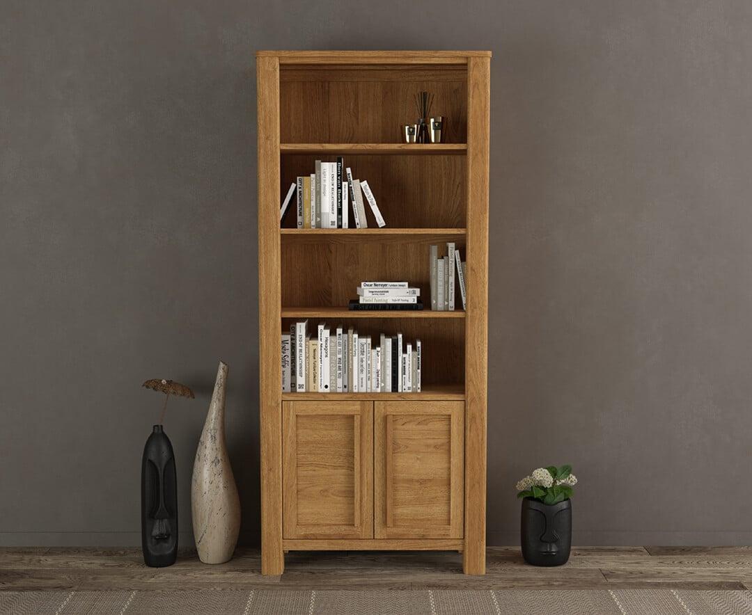 Solid oak bookshelf discount